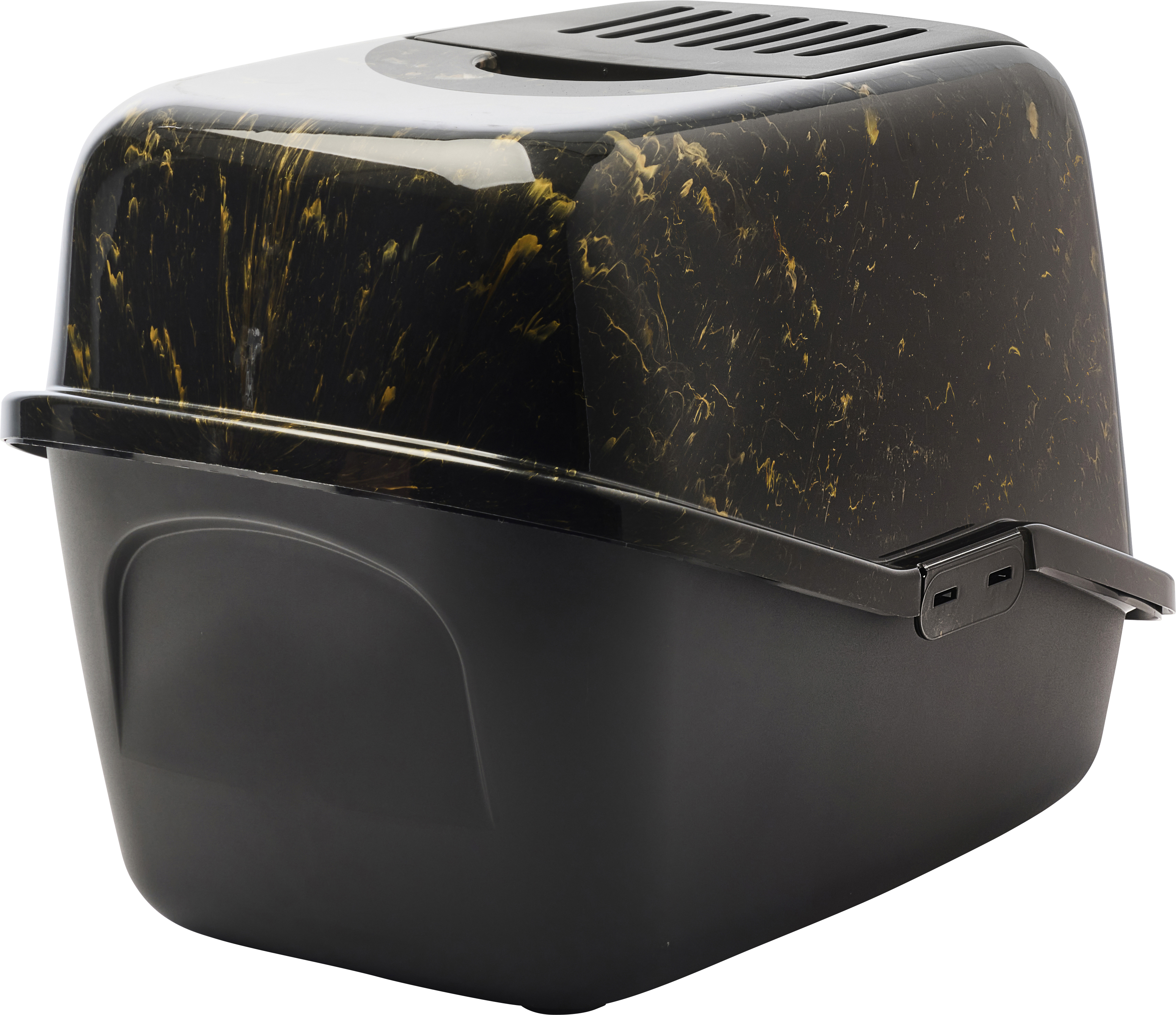 SAVIC Nestor Marble Katzentoilette - Schwarz/Gold 56x39x39 cm - 5