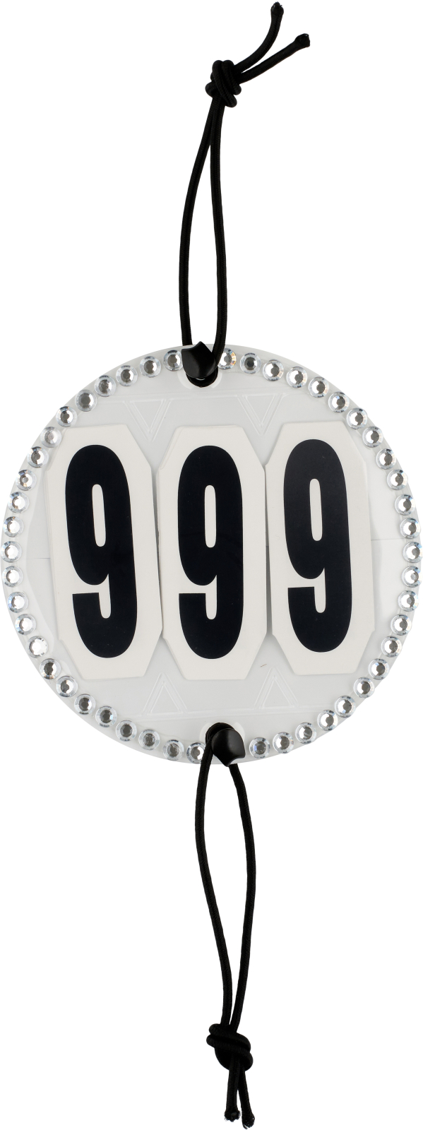 Horse Guard Competition number w/crystals silver, onesize