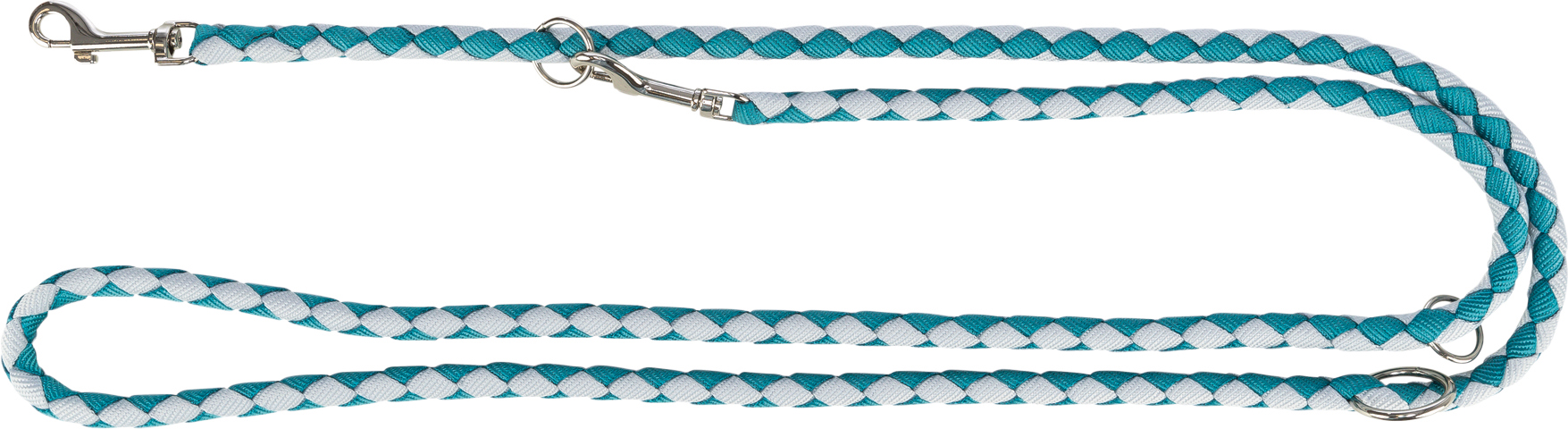 Jolly Paw Adjustable Braided Leash 2 m - Petrol/Light Grey (L/XL)