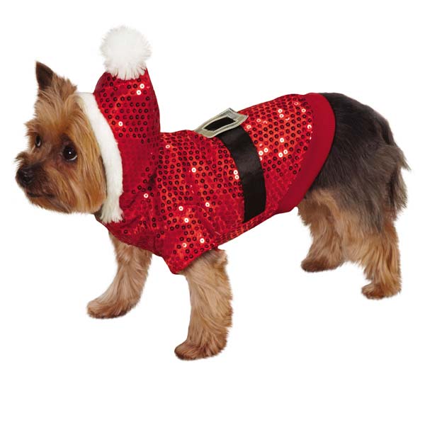 Zack & Zoey Santa Claus Sequin Koiran jouluhuppari - jouluasu koiralle 