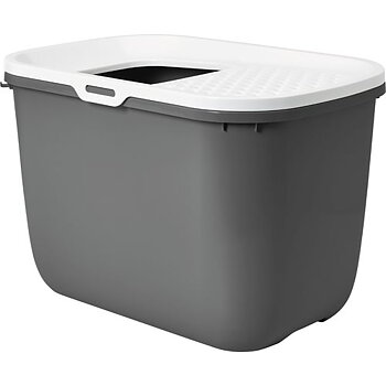Savic Hop In Cat Litter Box - Dark Grey