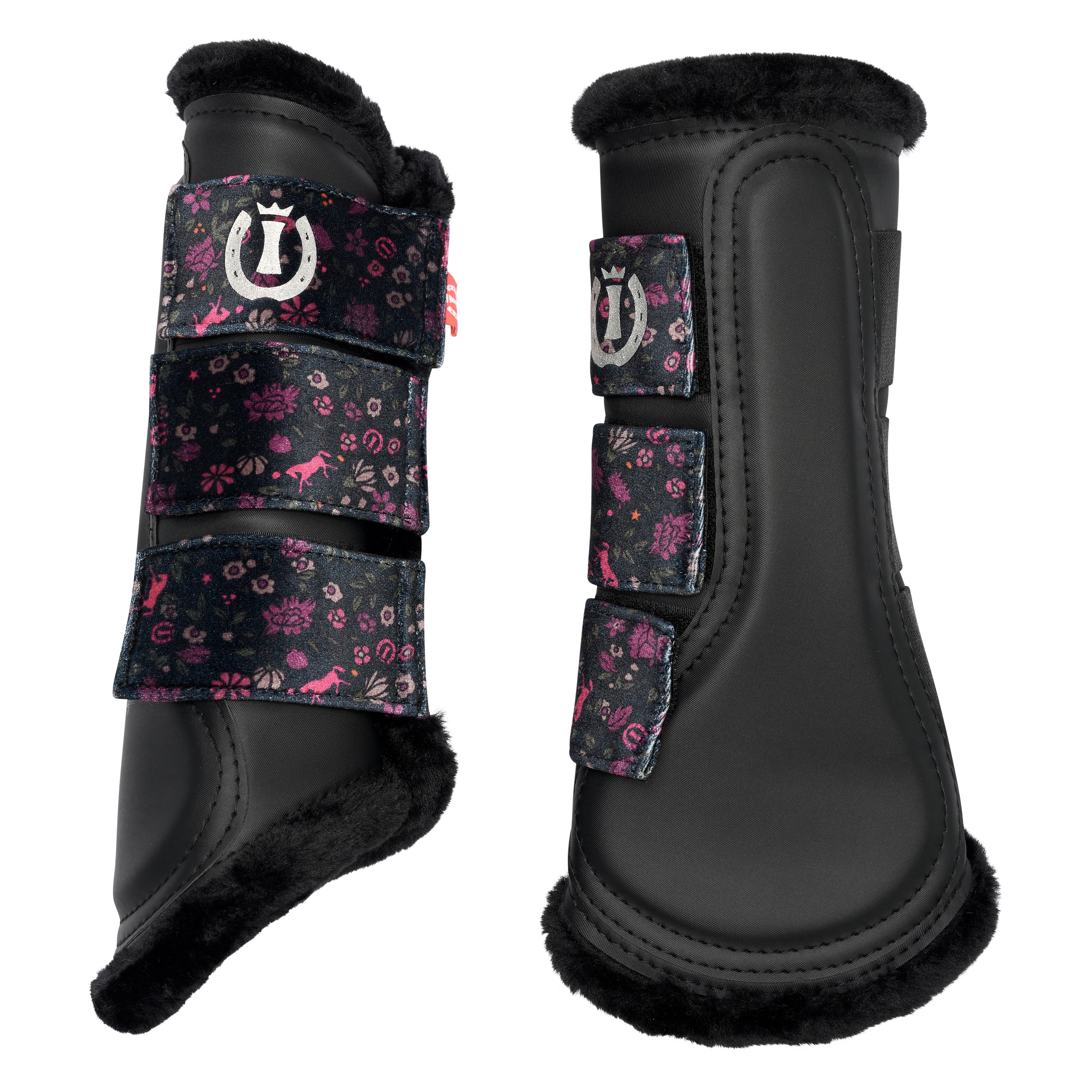 Imperial Riding Dressyrskydd Flower Power - Svart-Blomma