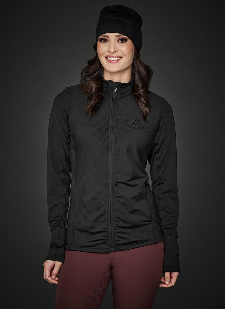 Mountain Horse ZeraTech Fleece - Svart - Reflexdetaljer