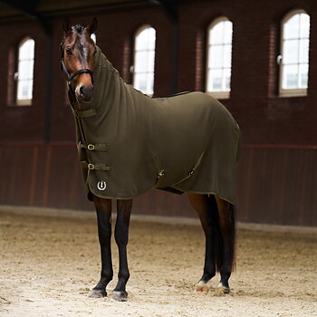 Imperial Riding Fleeceblanket with neck Fundamental - Olive green