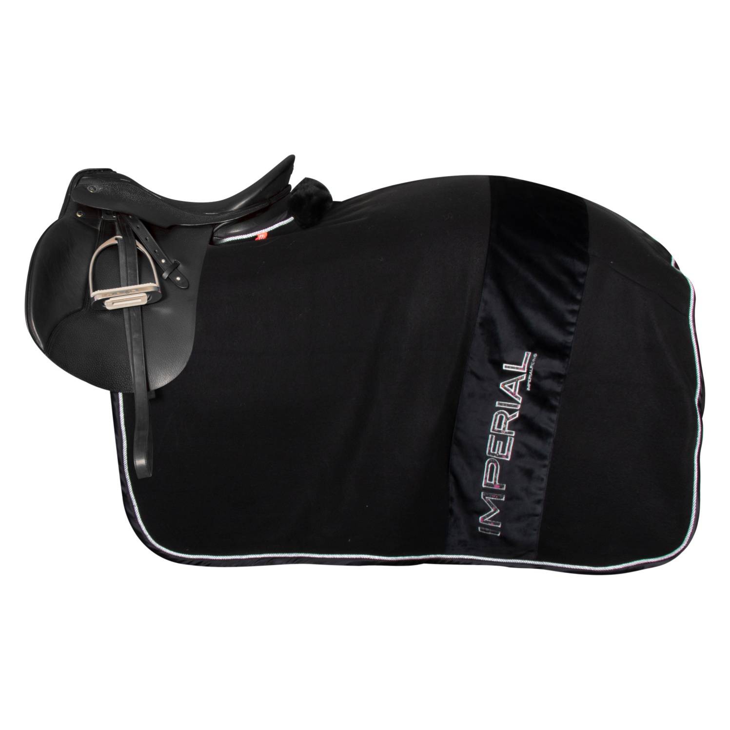 Imperial Riding Exercise blanket Flower Power - Black-Flower - 2