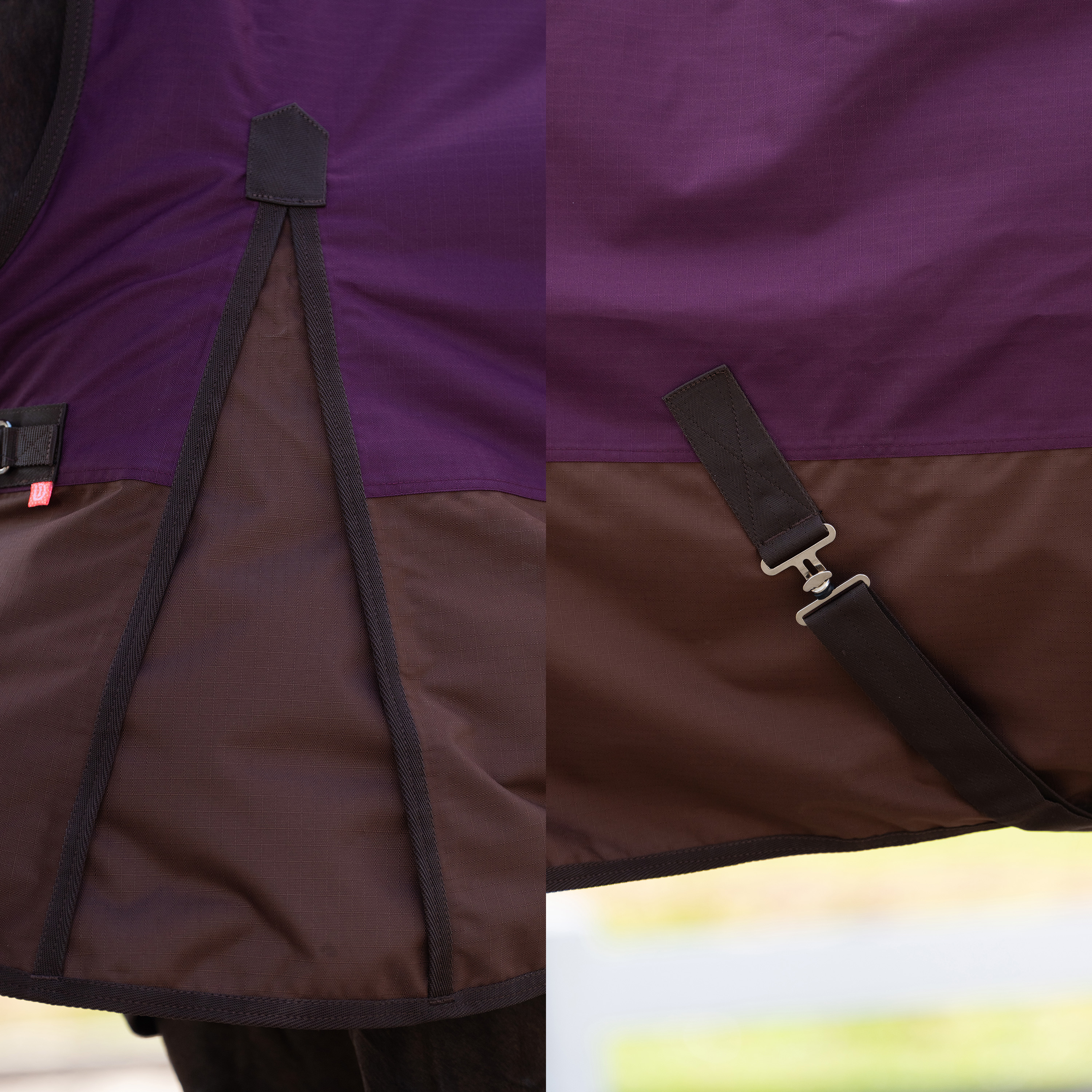 Imperial Riding Outdoor blanket Customized with high neck 300gr - Burgundy - Light Brown - 5