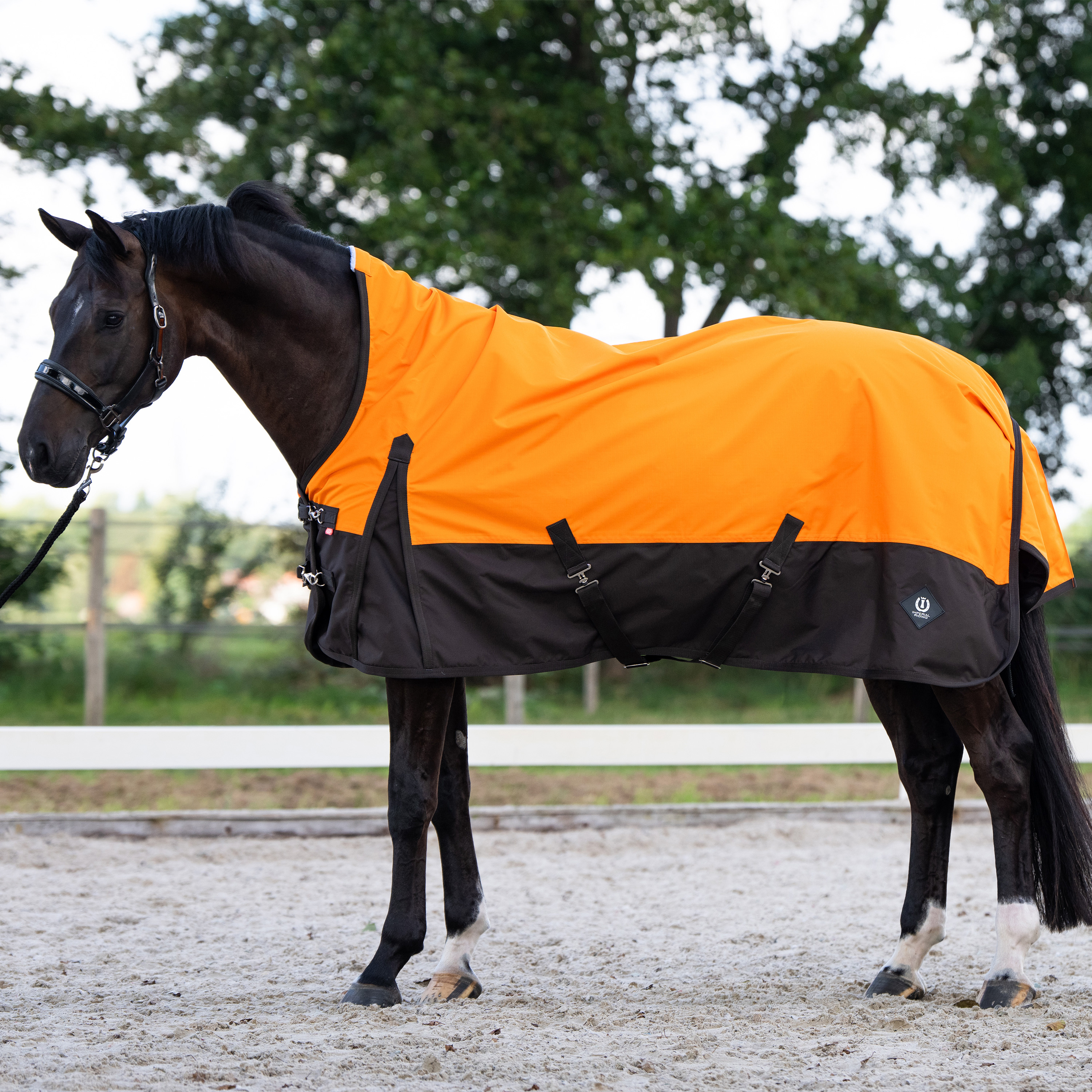 Imperial Riding Outdoor blanket Customized with high neck Summer - Orange-Dark Brown