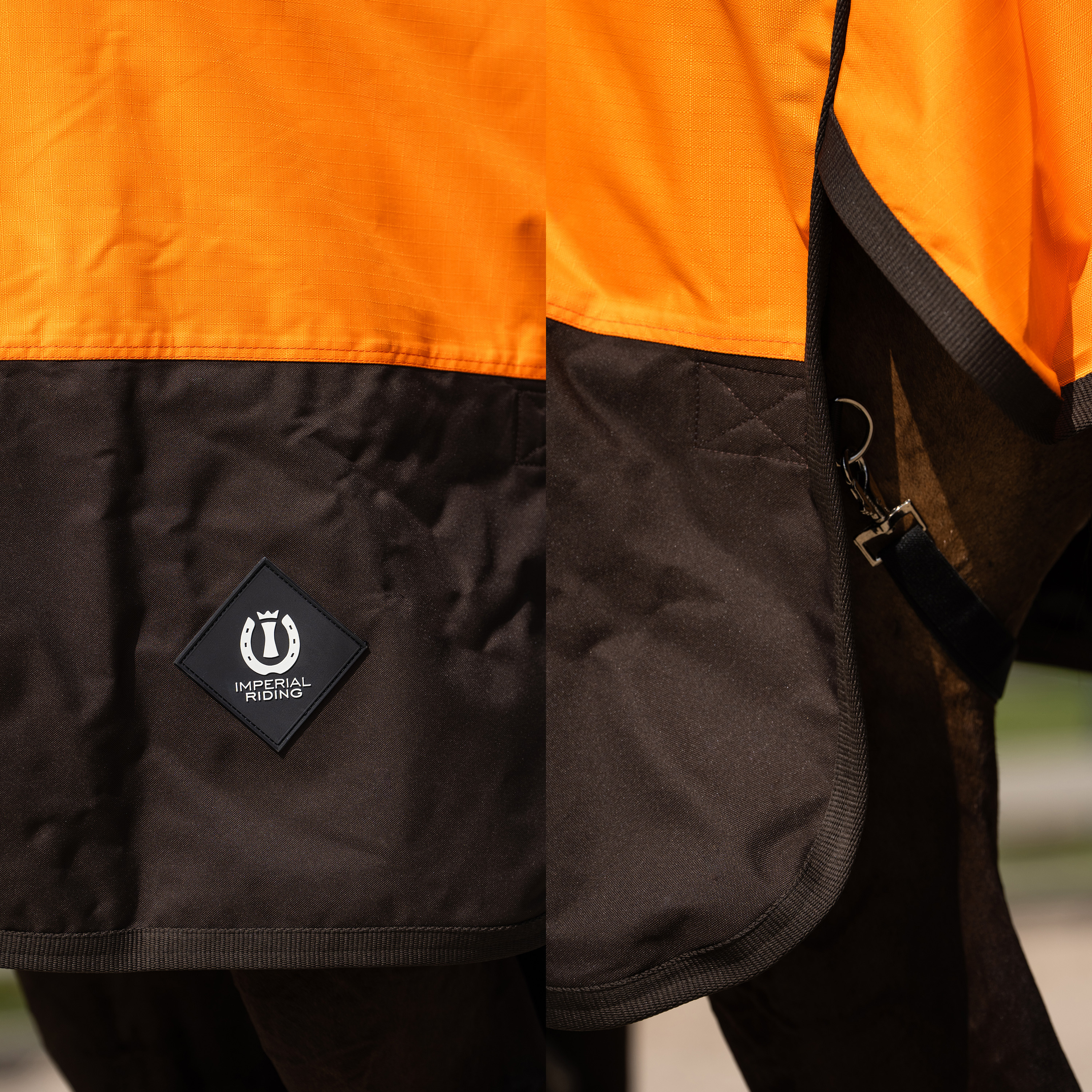 Imperial Riding Outdoor blanket Customized with high neck Summer - Orange-Dark Brown - 3