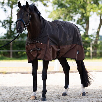 Imperial Riding Outdoor blanket Customized with high neck Summer - Dark Brown - Light Brown