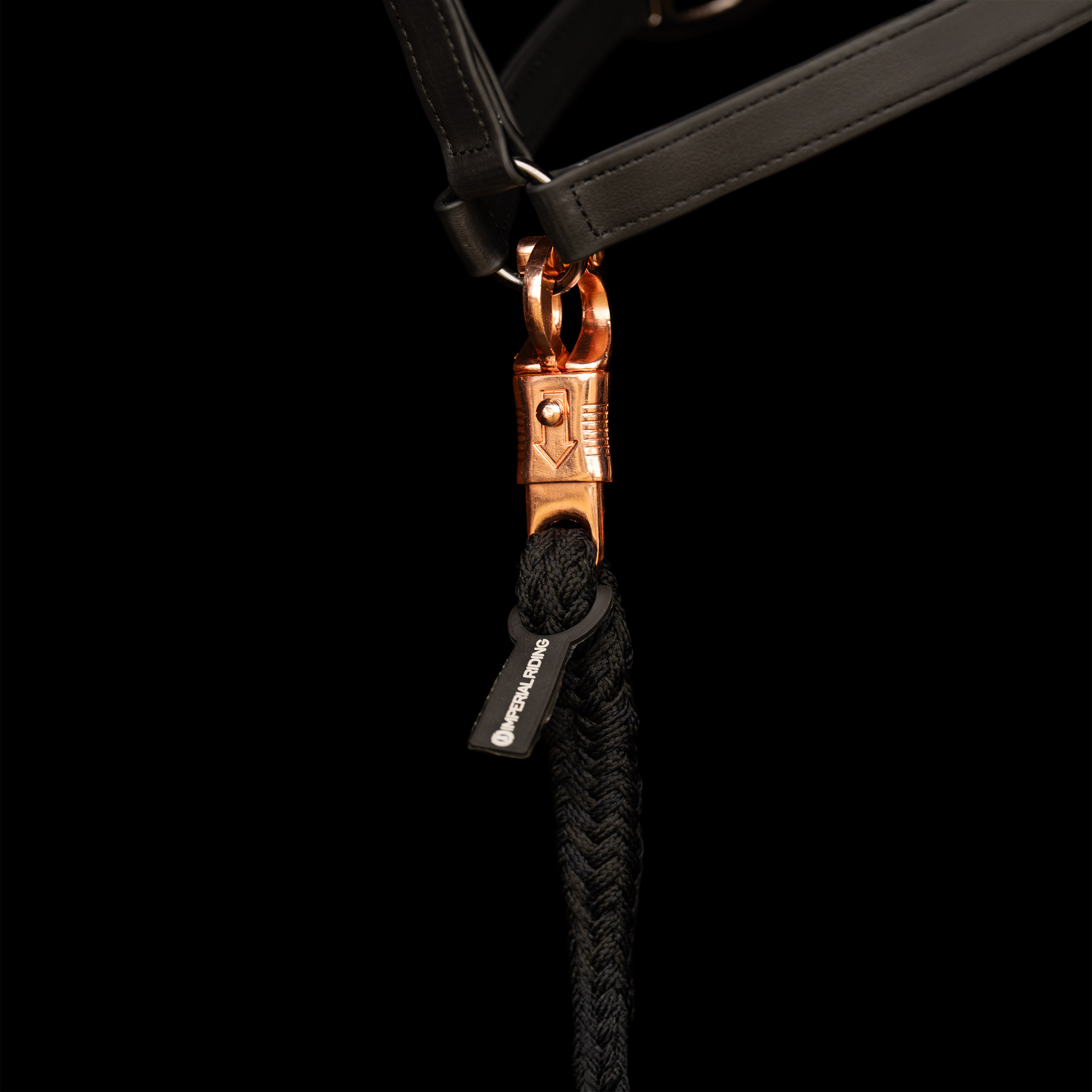 Imperial Riding Lead rope Classic PH - Black-Rose gold - 2