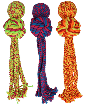 KONG Wubba Weaves rope toy with beep sound