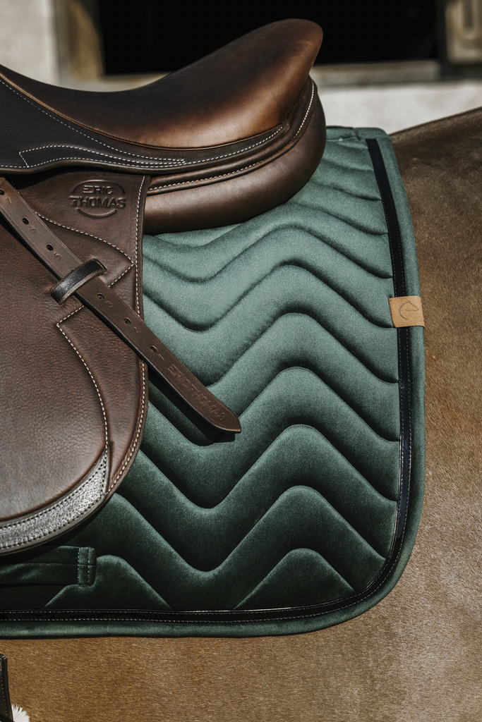 EQUITHEME 'Glossy' Saddle Pad Dark Green, Full - 3