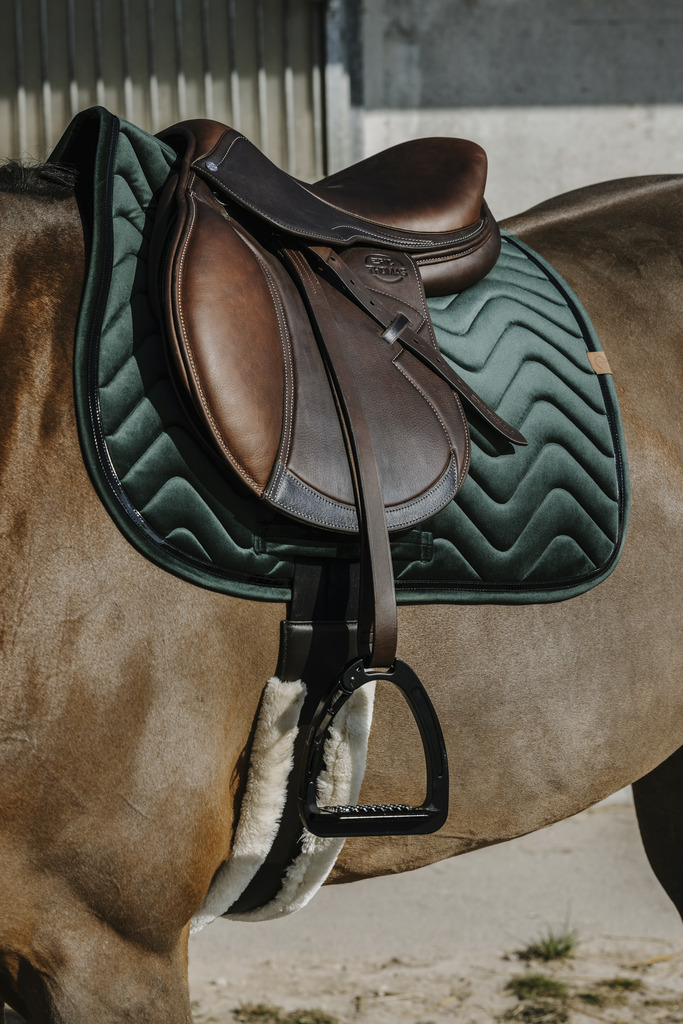 EQUITHEME 'Glossy' Saddle Pad Dark Green, Full - 2
