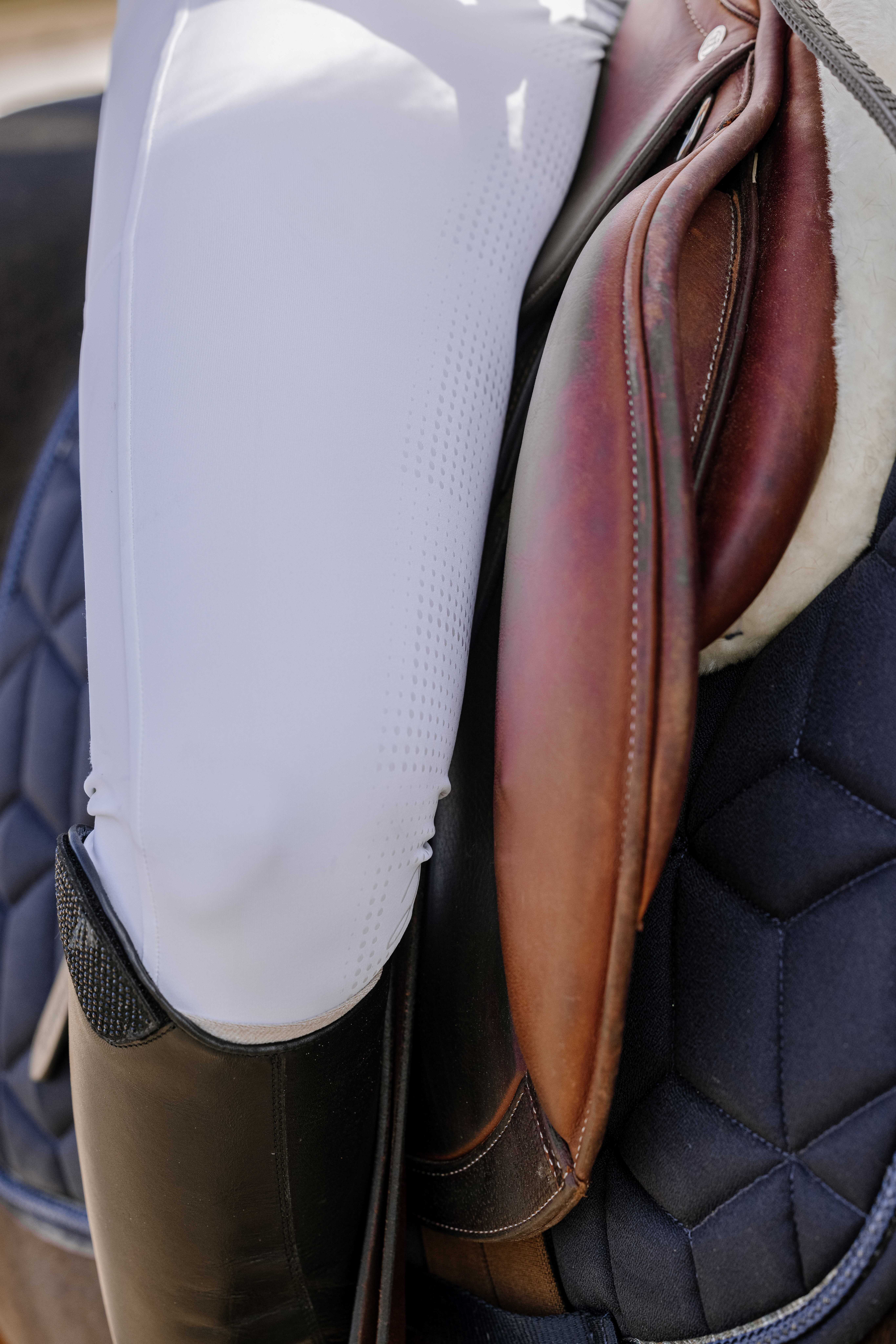 Equitheme Je T'aime Flora Riding Tights White - 5