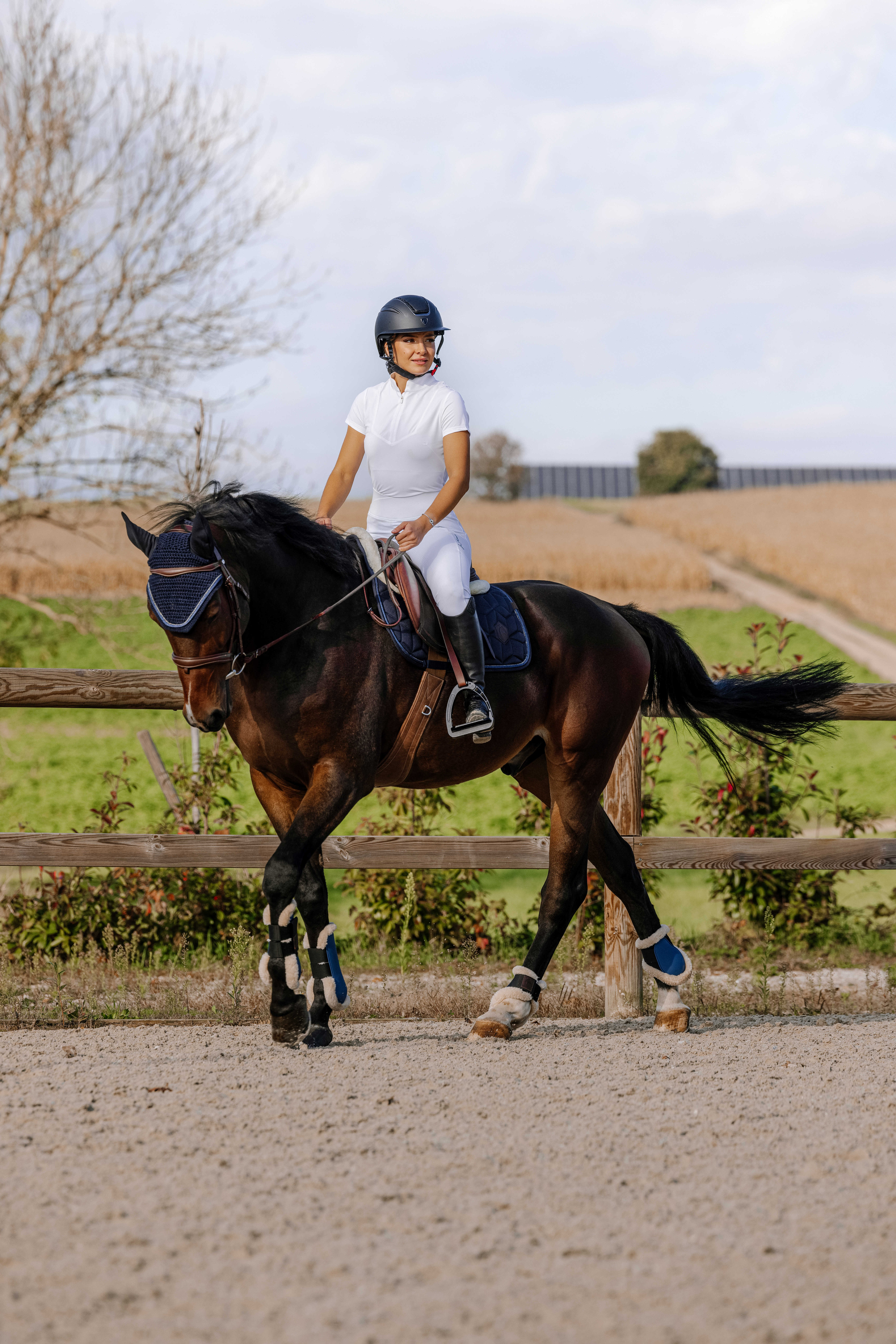 Equitheme Je T'aime Flora Riding Tights White - 3