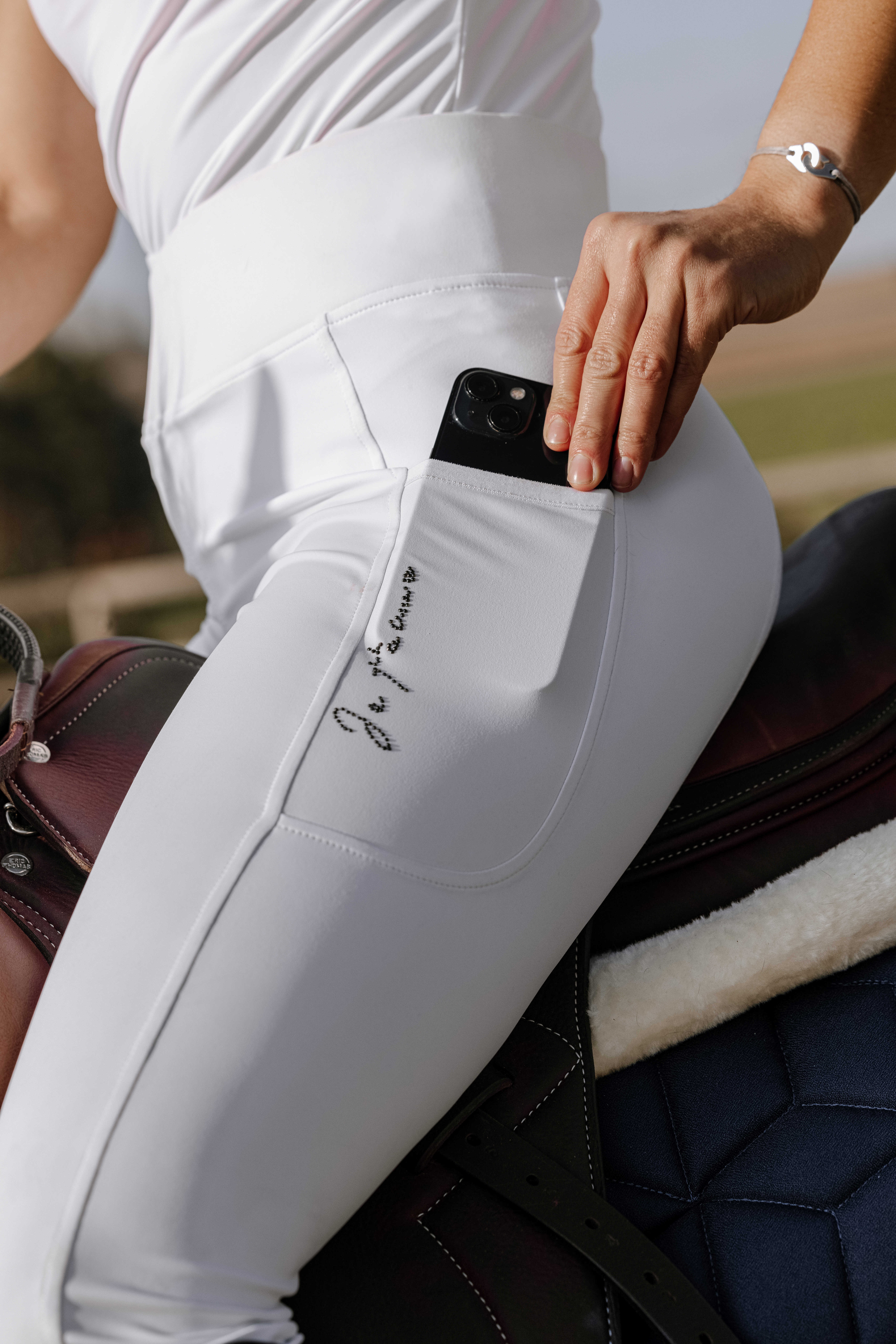 Equitheme Je T'aime Flora Riding Tights White - 6