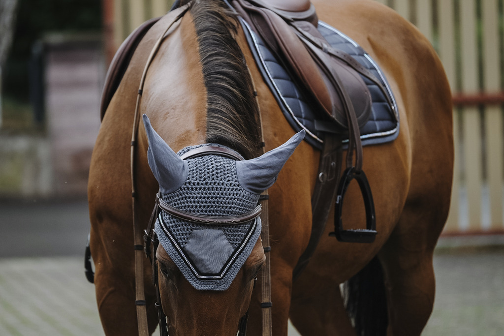 EQUITHEME 'Domino' Fly Mask Grey - 3