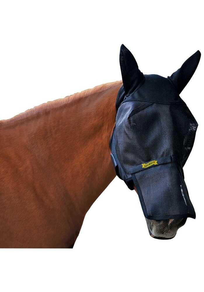 Absorbine UltraShield Fly Hood with Ears and Nose Black