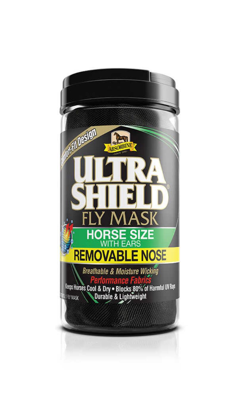 Absorbine UltraShield Fly Hood with Ears and Nose Black - 2