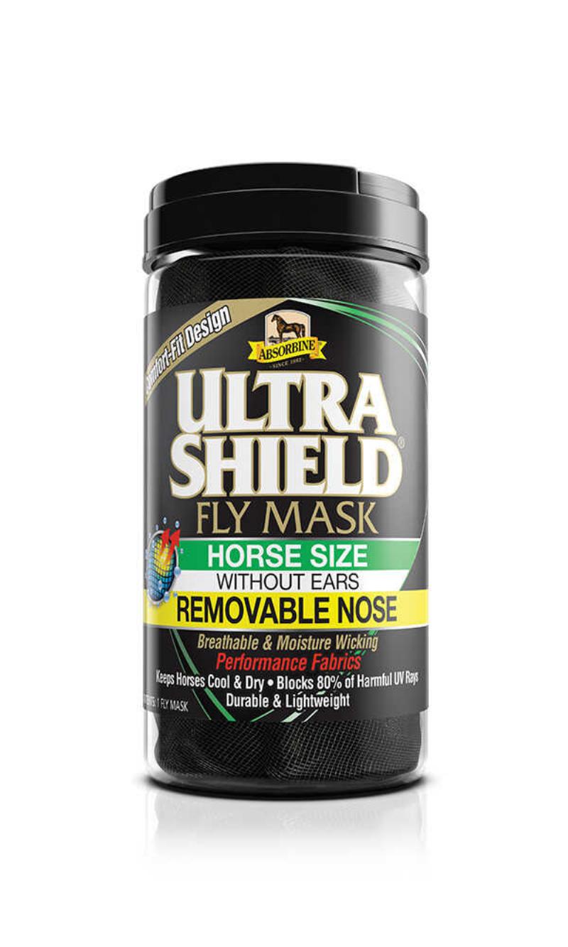 Absorbine UltraShield Fly Hood without Ears with Nose Black