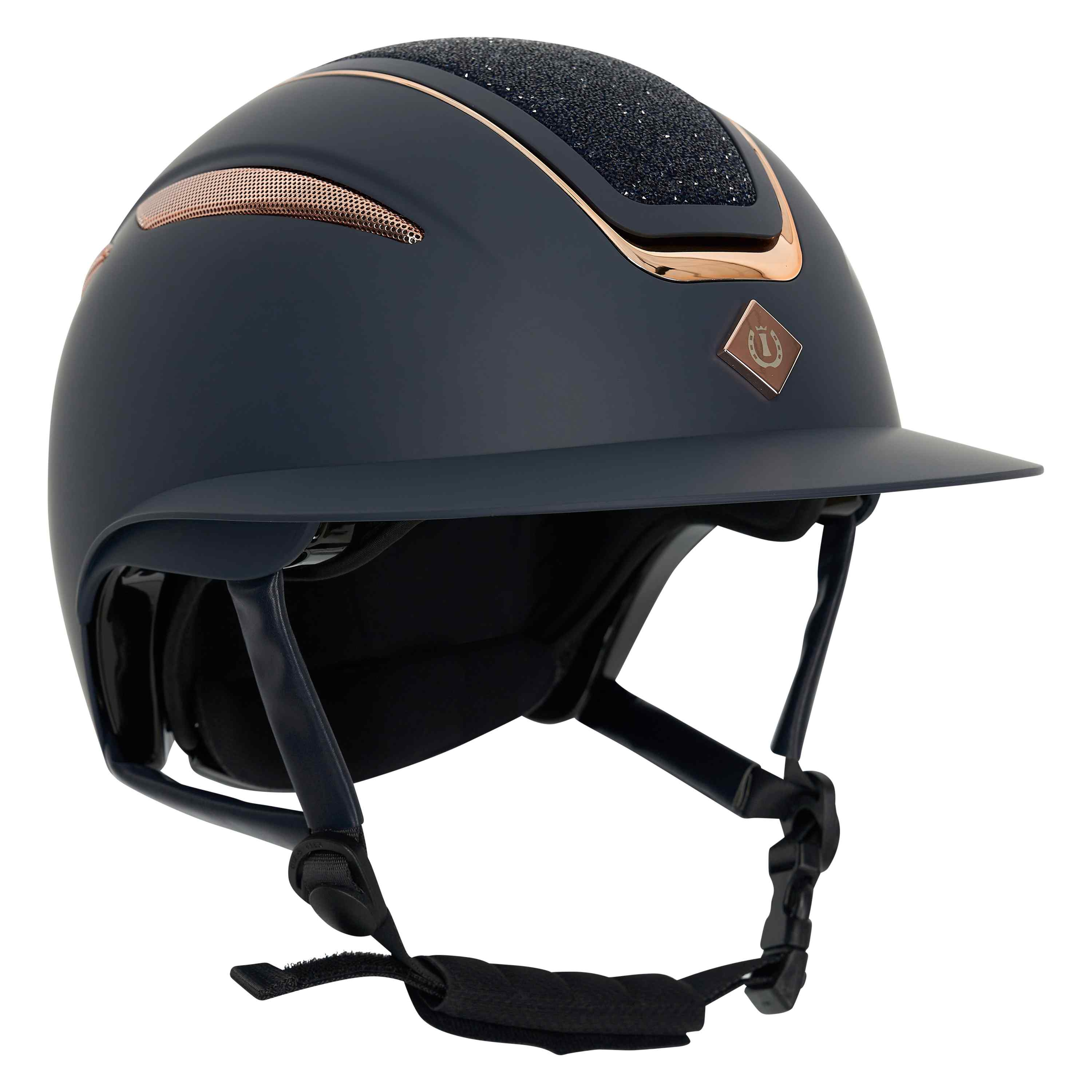 Imperial Riding Ridhjälm Olania Deluxe big visor - Marinblå-Roséguld