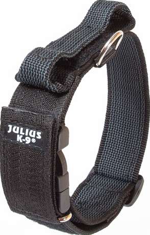 JULIUS-K9 Color & Gray® Halsband med handtag - Svart (50 mm)