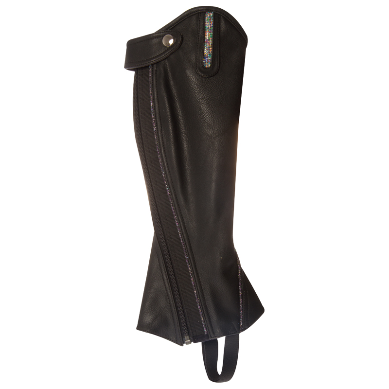 Imperial Riding Mini Chaps synthetisch leder Sparkling Black-Lilac - 4