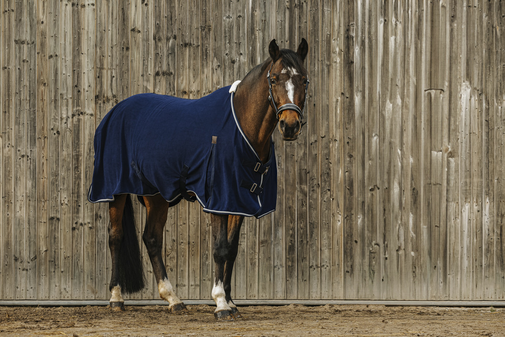 EQUITHEME 'Vague' Fleece Sheet Navy - 2