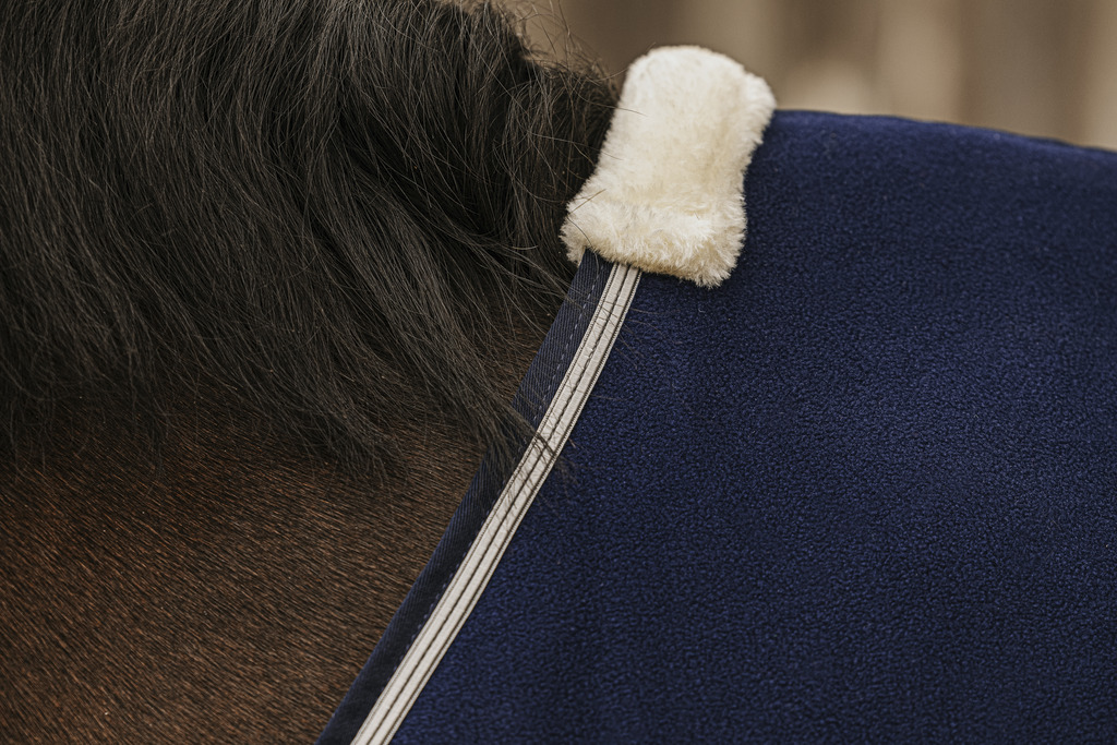EQUITHEME 'Vague' Fleece Sheet Navy - 7