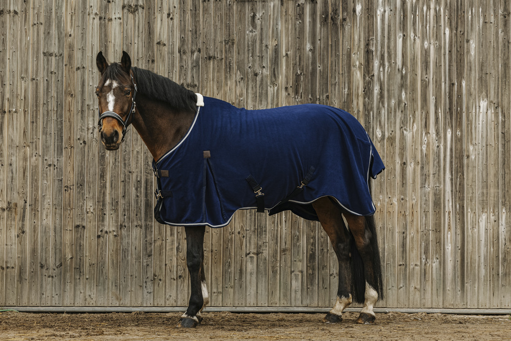 EQUITHEME 'Vague' Fleece Sheet Navy - 3