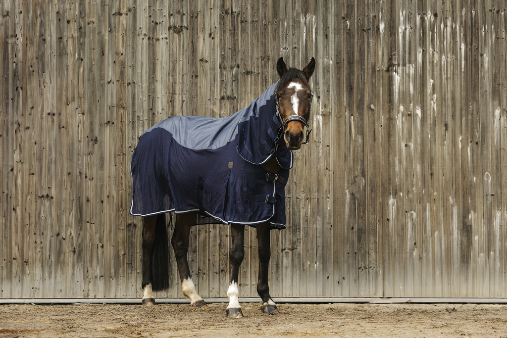 EQUITHEME Mixed Fabric Hästtäcke Navy - 2