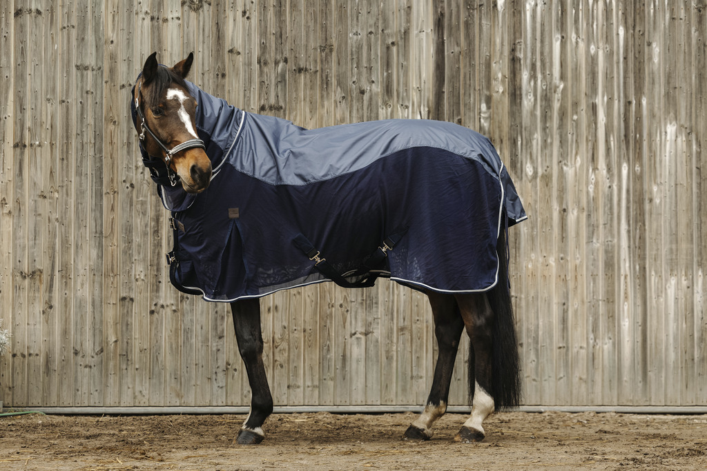 EQUITHEME Mixed Fabric Hästtäcke Navy - 3