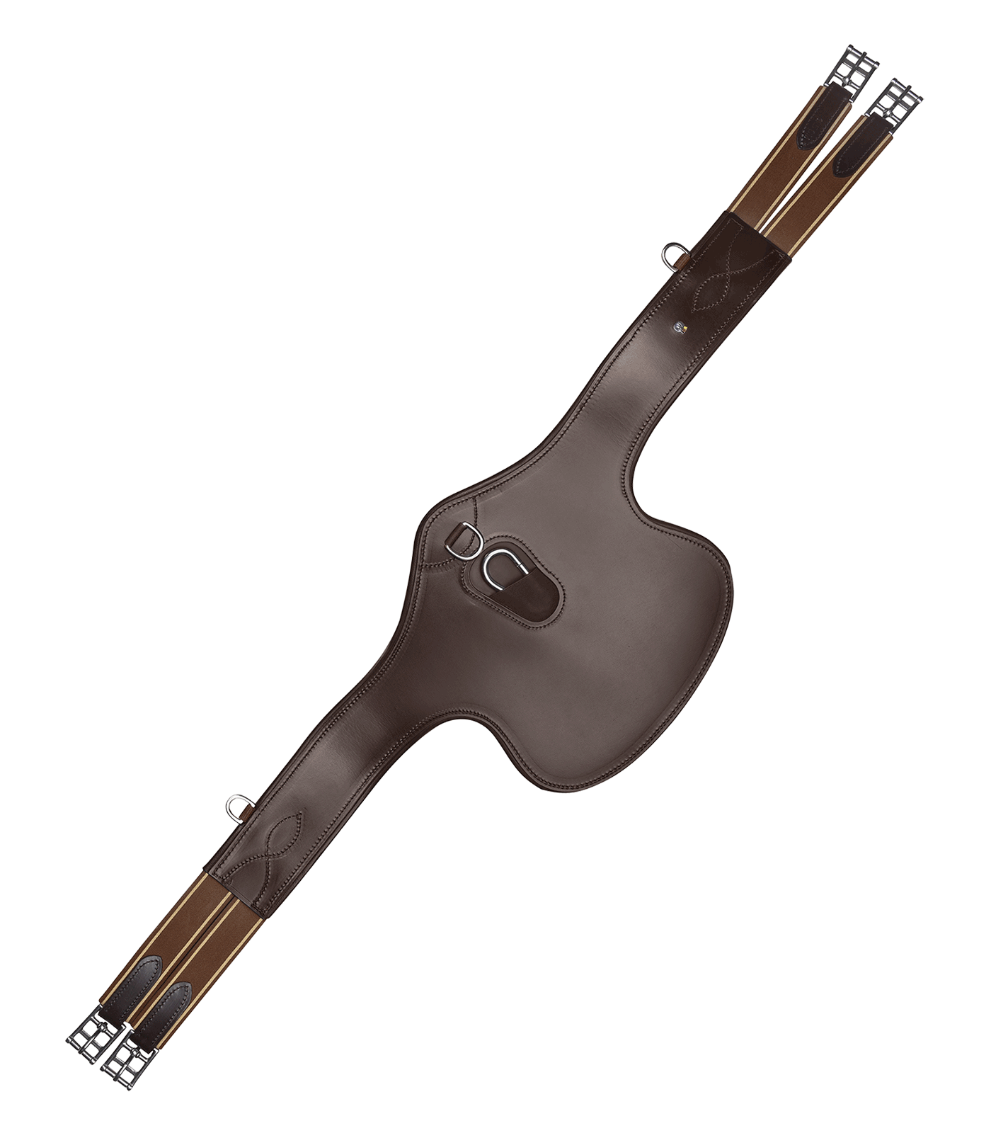 Waldhausen Elastisk Sadelgjord med Magplatta, Läder brun (120)