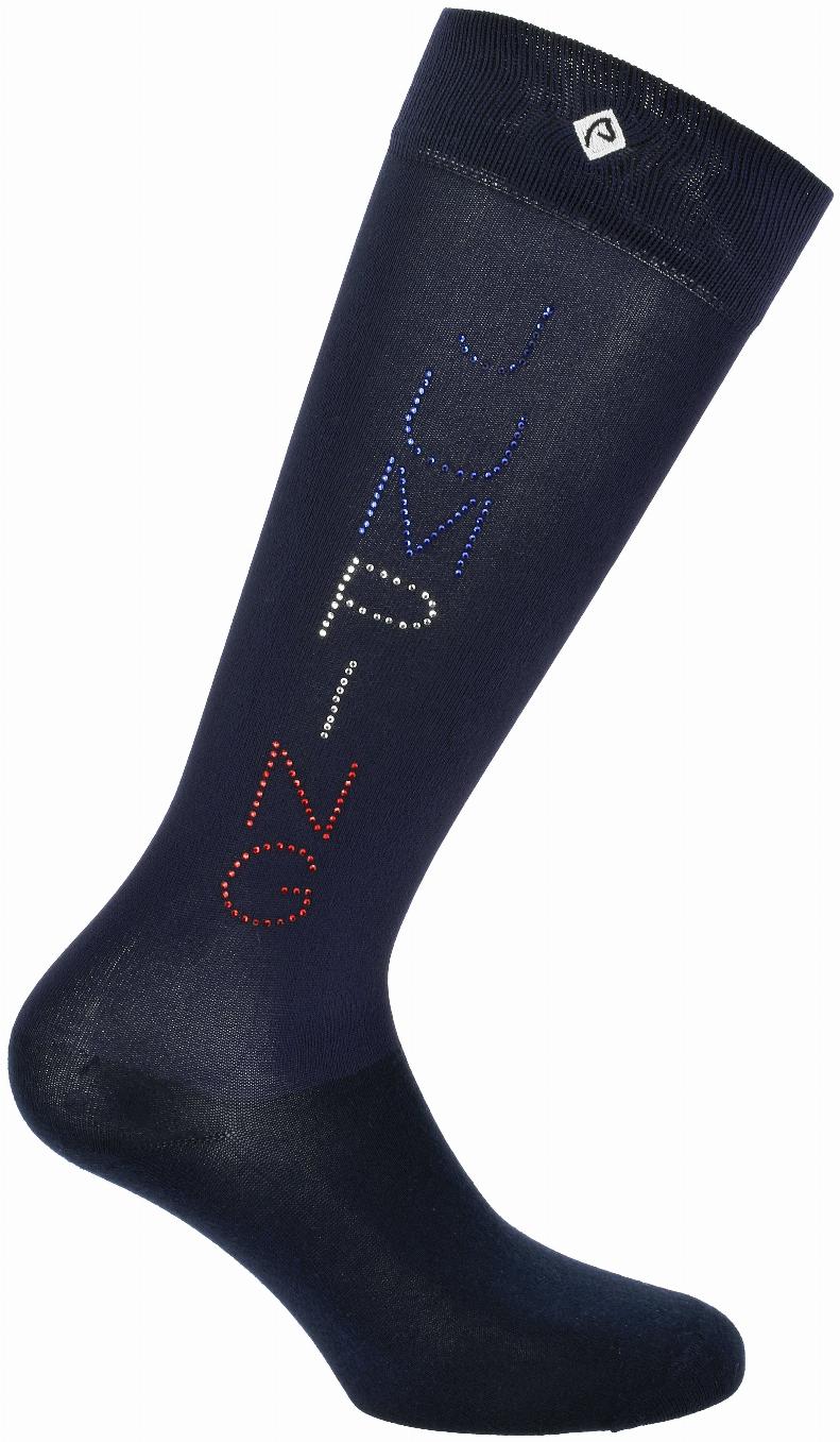 Equithème Jeanne Jump Ridstrumpor Navy/Blå-Vit-Röd (34/36)