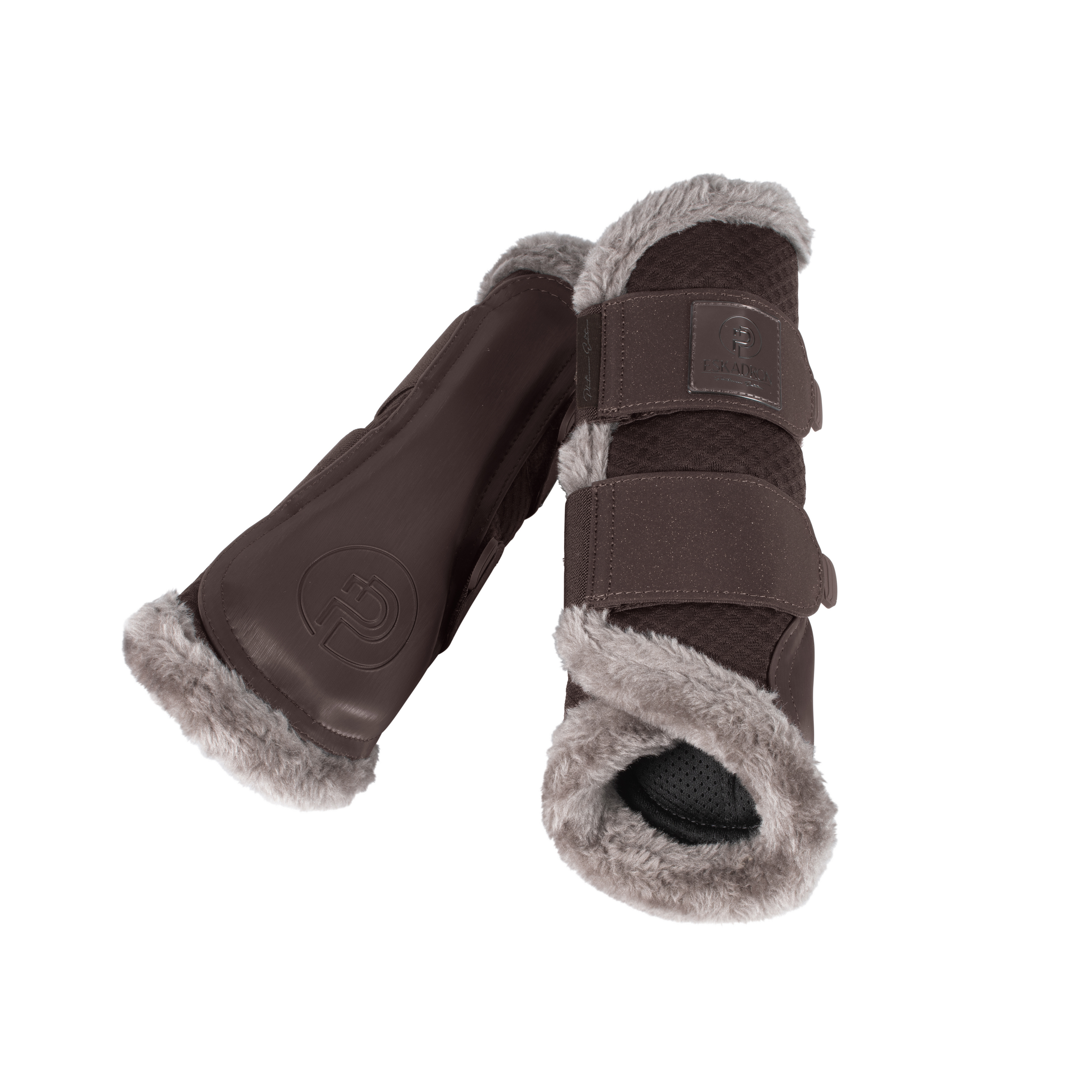 Eskadron Platinum 24 Tendon Boots Mesh Faux Fur Shetty - Teak Brown 