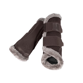 Eskadron Platinum 24 Tendon Boots Mesh Faux Fur Shetty - Teak Brown 