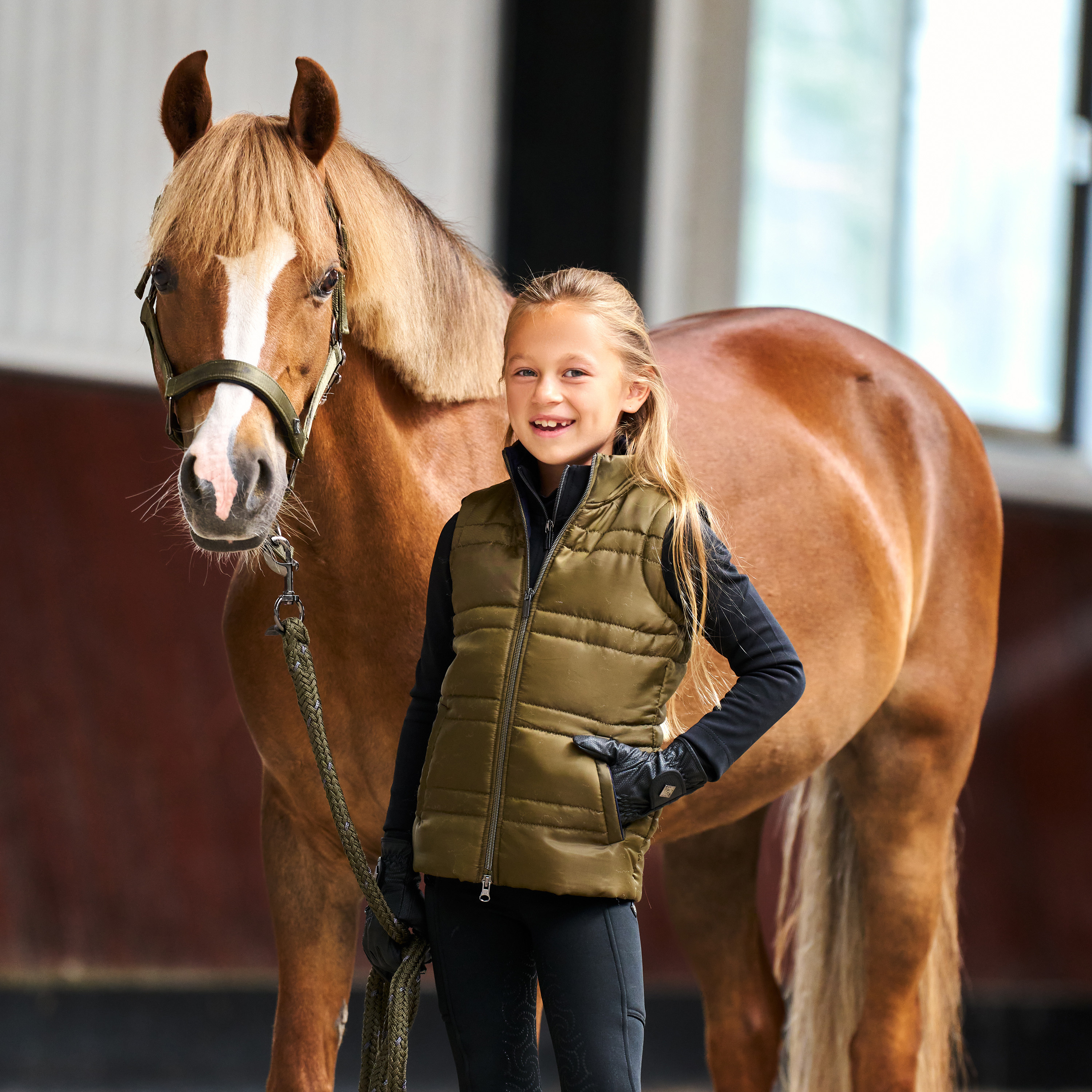 Imperial Riding Junior KIDS Bodywarmer Bonnie - Olive green - 3