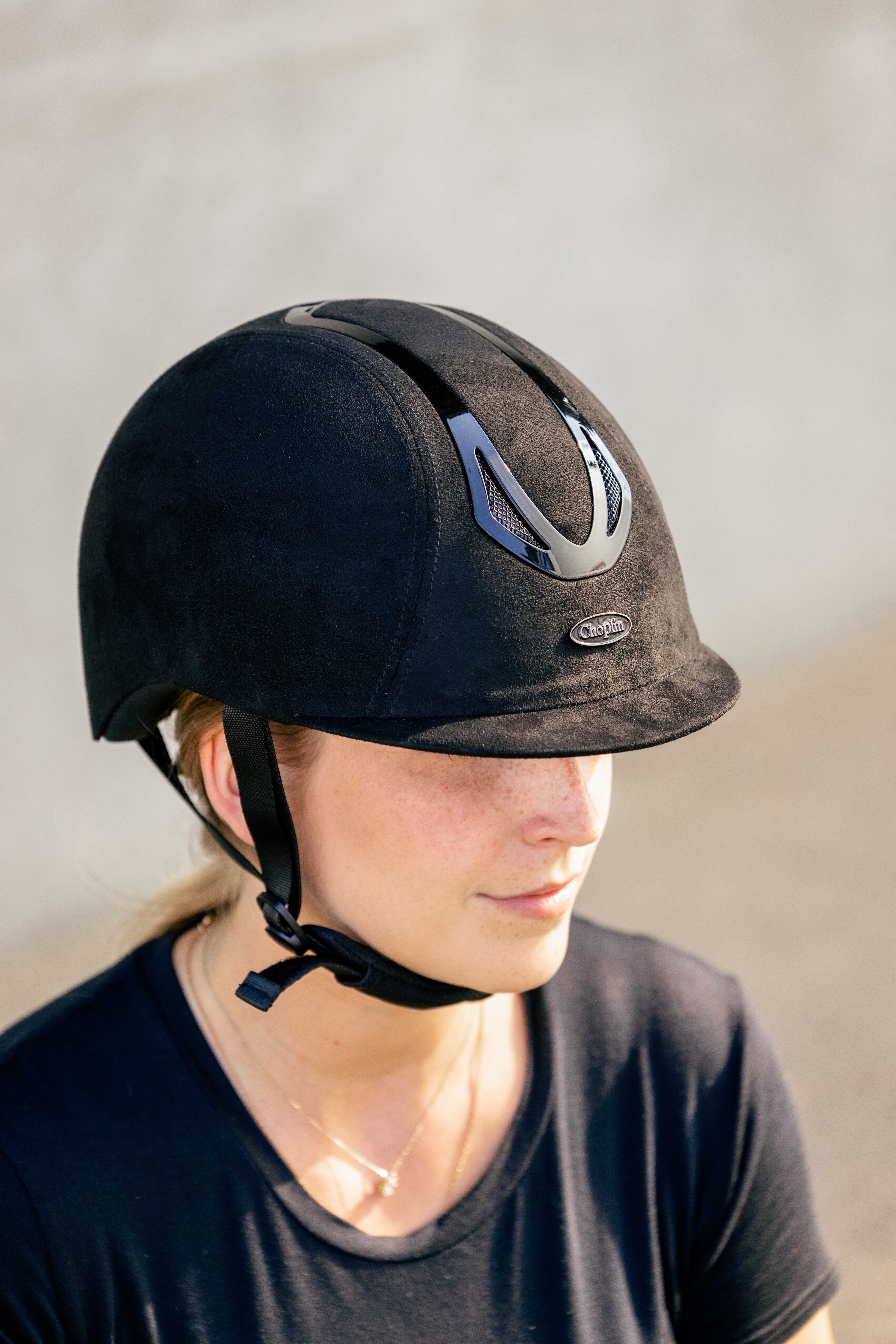 Choplin Aero Velvet Ratsastuskypärä Black Shiny - 2