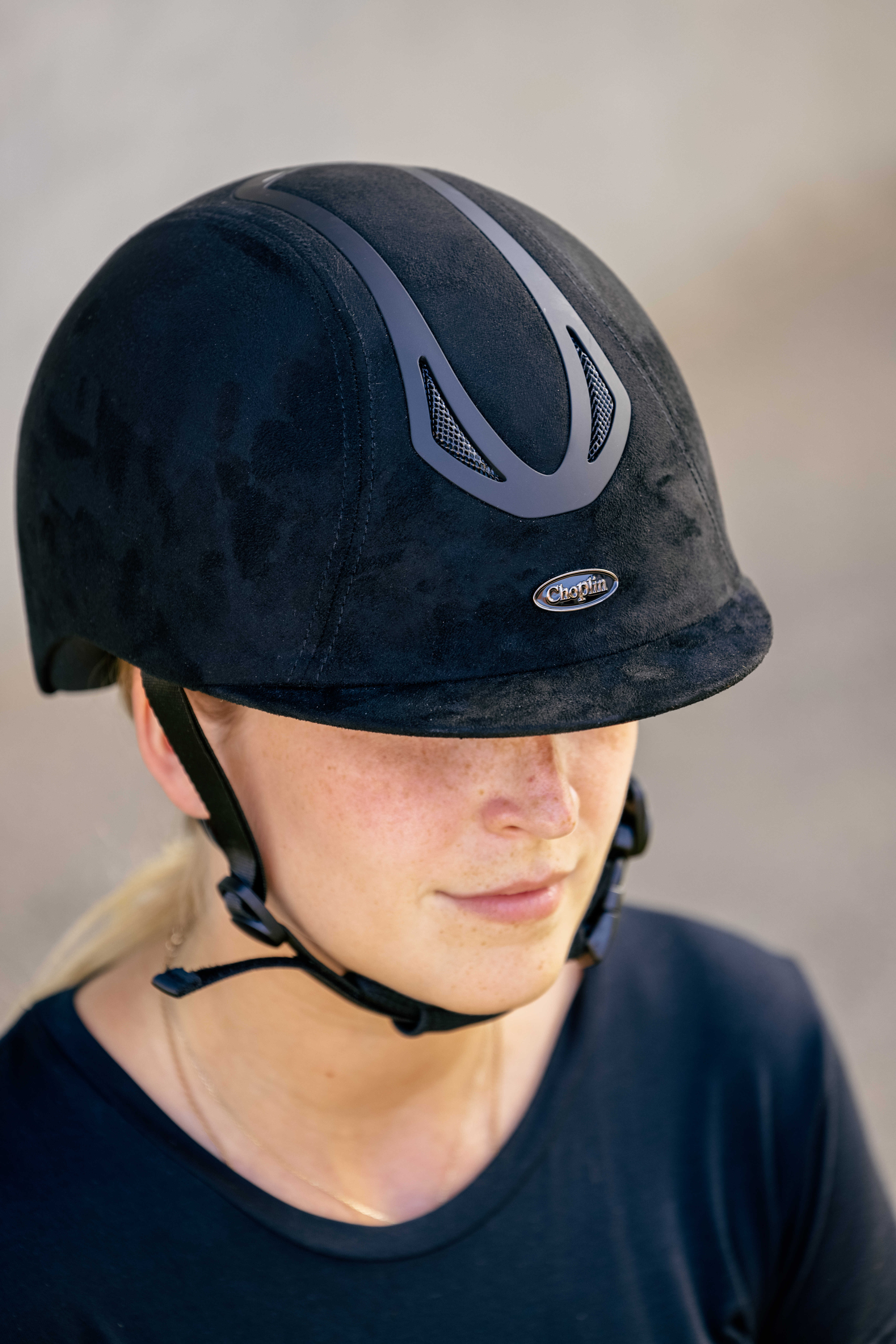 Choplin Aero Velvet Ratsastuskypärä Matte Black - 2