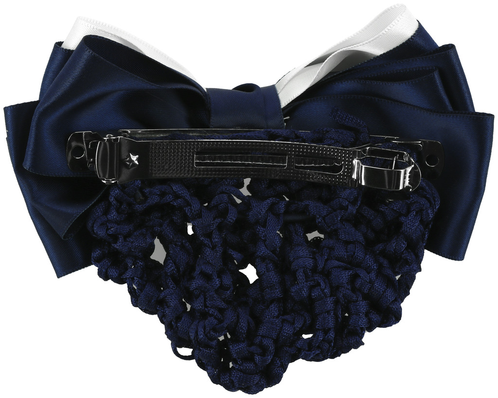 EQUITHEME Hair Net Barrette'Duo' Navy/White - 3