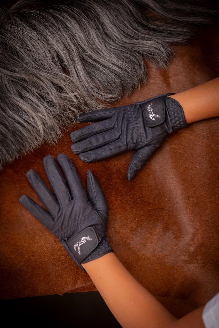 Penelope Eden Prisma Strass Junior Ridhandskar Navy (6)