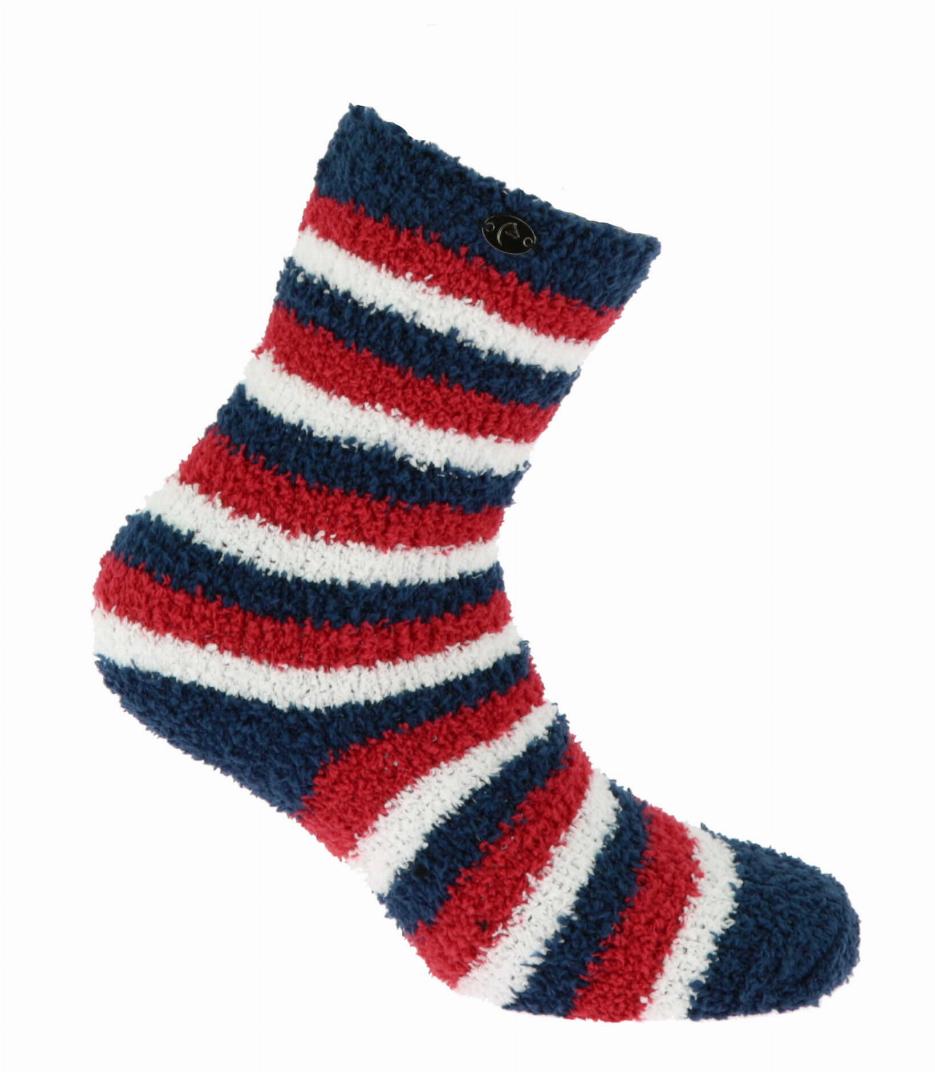 Equi-Kids Chenille Socks Navy/red/white