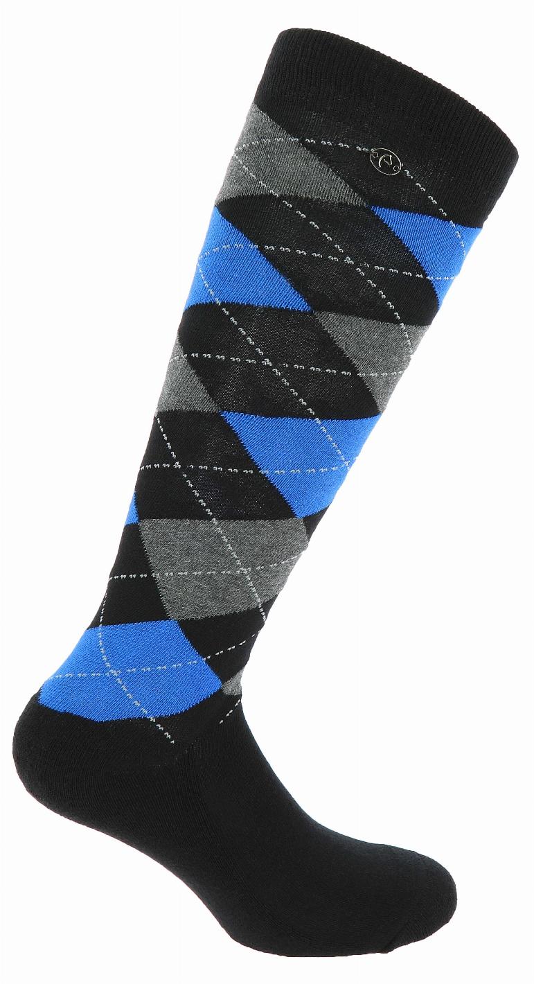 Equithème Argyle Ridstrumpor Svart/Blå (35/38)