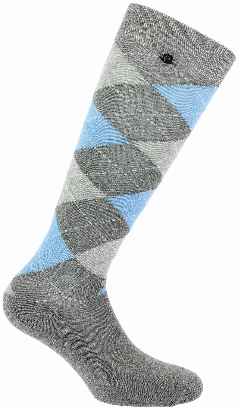 Equithème Argyle Ridstrumpor Grå/Baby Blue (35/38)