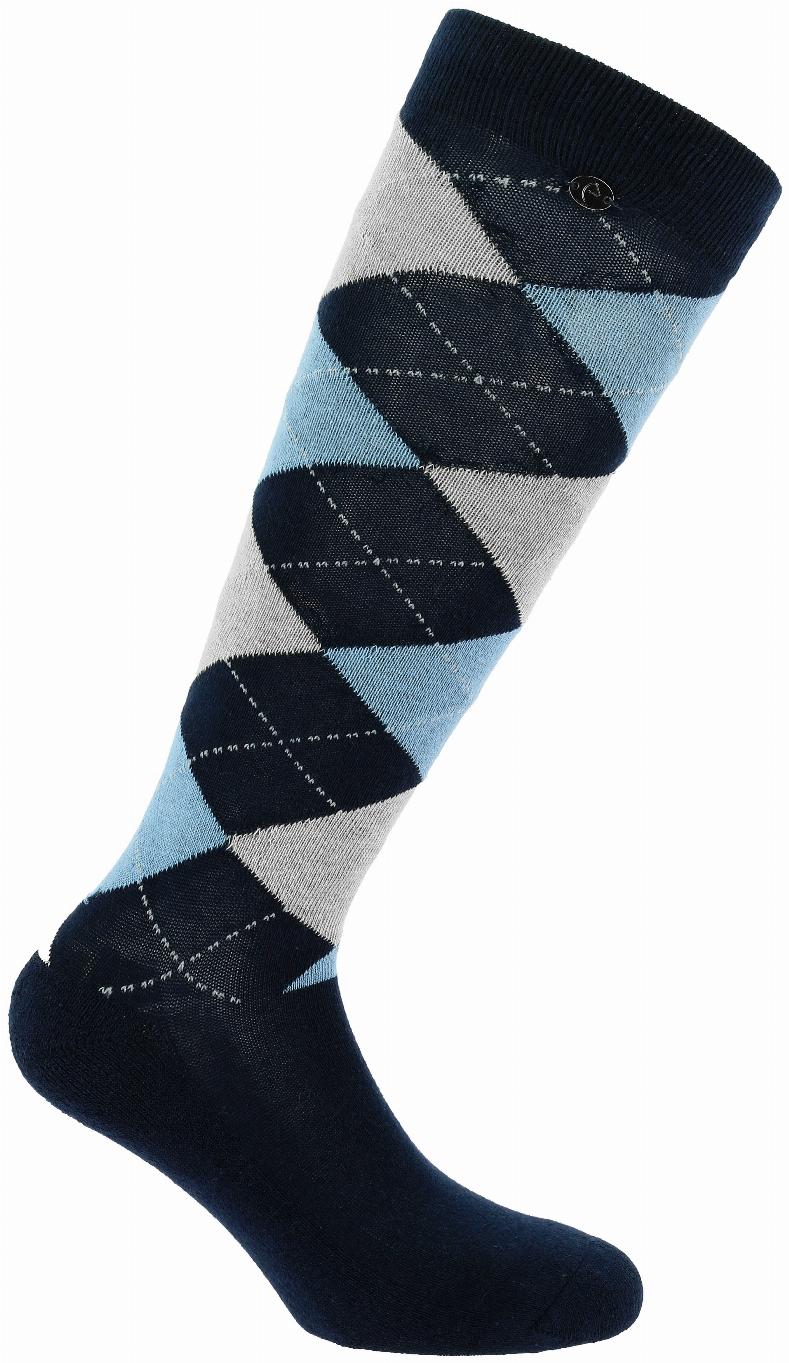 Equithème Argyle Ridstrumpor Navy/Ljusblå (35/38)