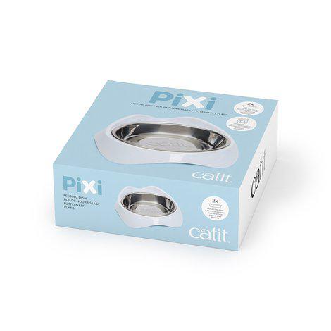 Catit Pixi Kulho - Ruostumaton/Valkoinen - 7