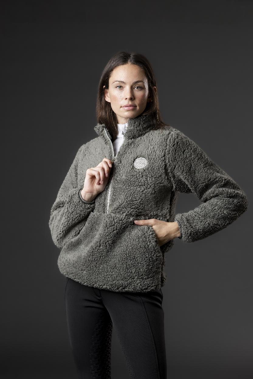 Equipage Joelle Teddy Half Zip Fleecejacke Wald (XL)