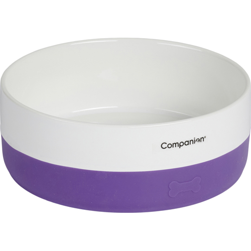 Companion keramik matskål med silikon - Purple (1,8 L)