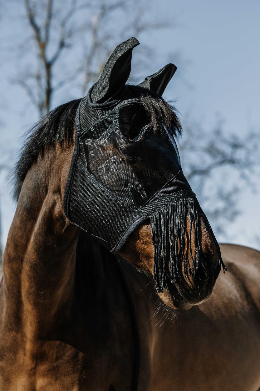Equitheme Franges UV/Fly Hood with Fringes Black