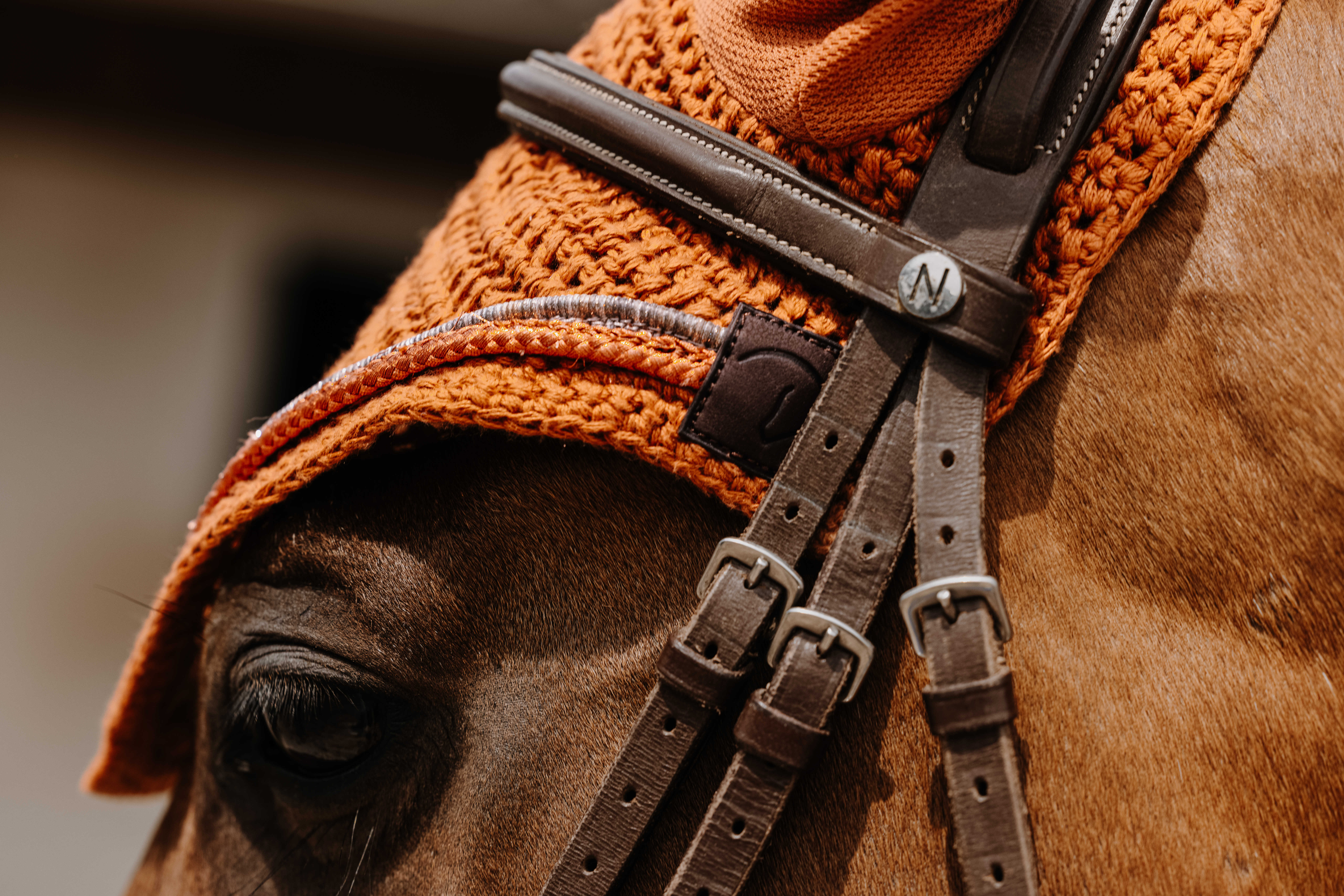 Equitheme Hexalight Fly Veil Rust - 3